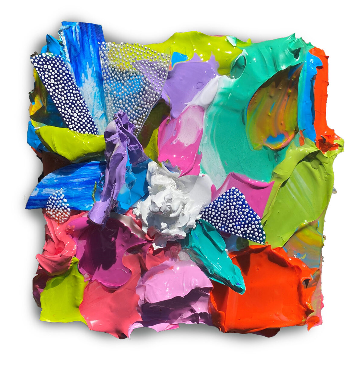 404. REBECCA PIERCE - Somersault 4 - 22 x 22cm acrylic and resin on canvas - 330.00AUD